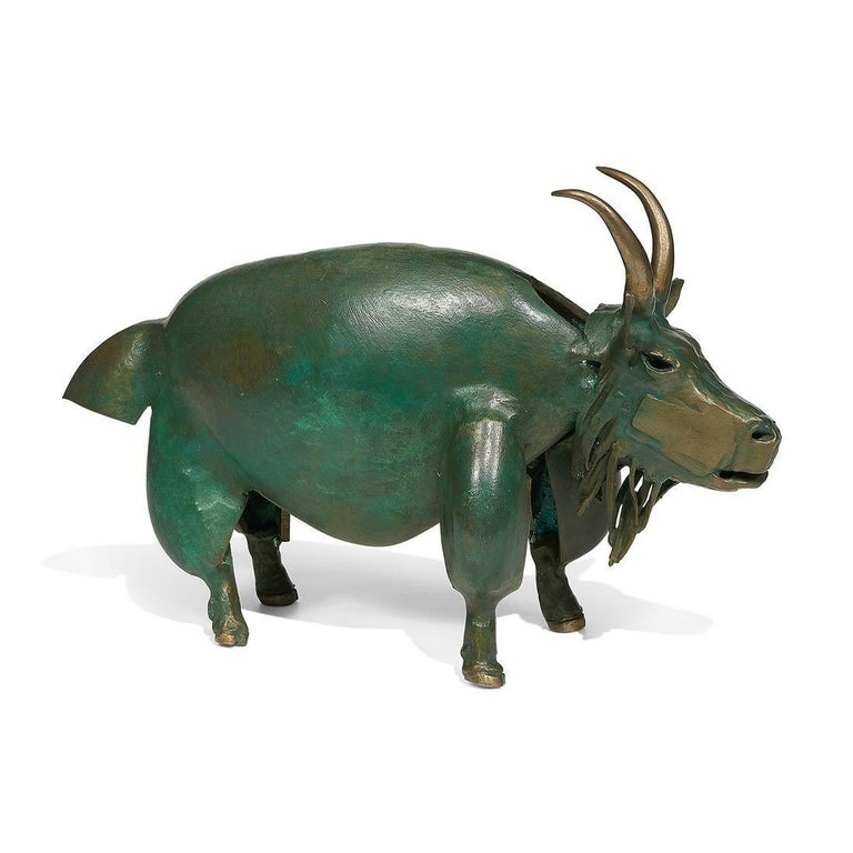 John Kearney (American, 1924-2014)
Rocky Mountain Goat, 1991
Bronze
11 x 17 x 6 inches

Born in Omaha, Nebraska, John Kearney studied at the Cranbrook Acadamy of Art in Bloomfield Hills, Michigan from 1945 to 1948 and then in Italy on a Fulbright