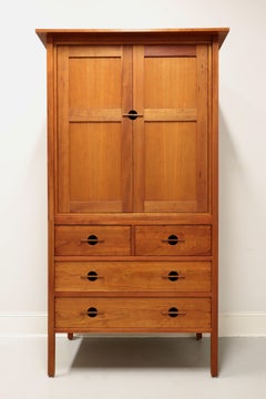 JOHN KELLY Black Cherry & Black Walnut Armoire Wardrobe J1 Series J-36A