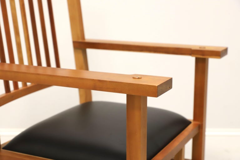 JOHN KELLY Black Cherry and Leather Spindle Armchairs J1 Series J