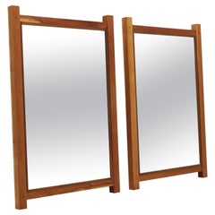 JOHN KELLY Black Cherry w/ Black Walnut Pegs Wall Mirrors J1 Series J-39 - Pair