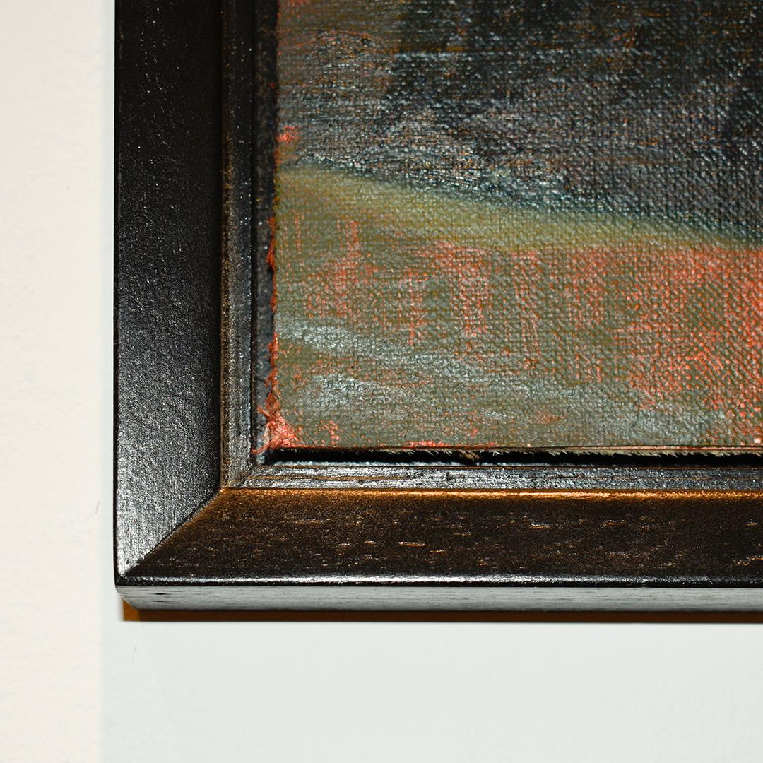 Autumn Landscape: Framed Hudson ValIey Impressionist En Plein Air Oil Painting - Black Landscape Painting by John Kelly