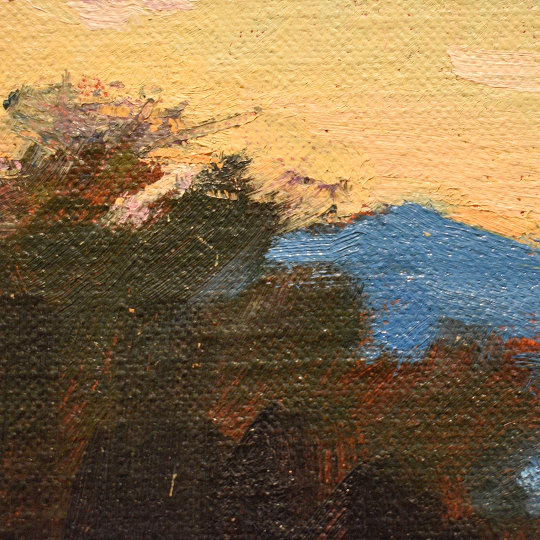 Autumn Landscape: Framed Hudson ValIey Impressionist En Plein Air Oil Painting 1