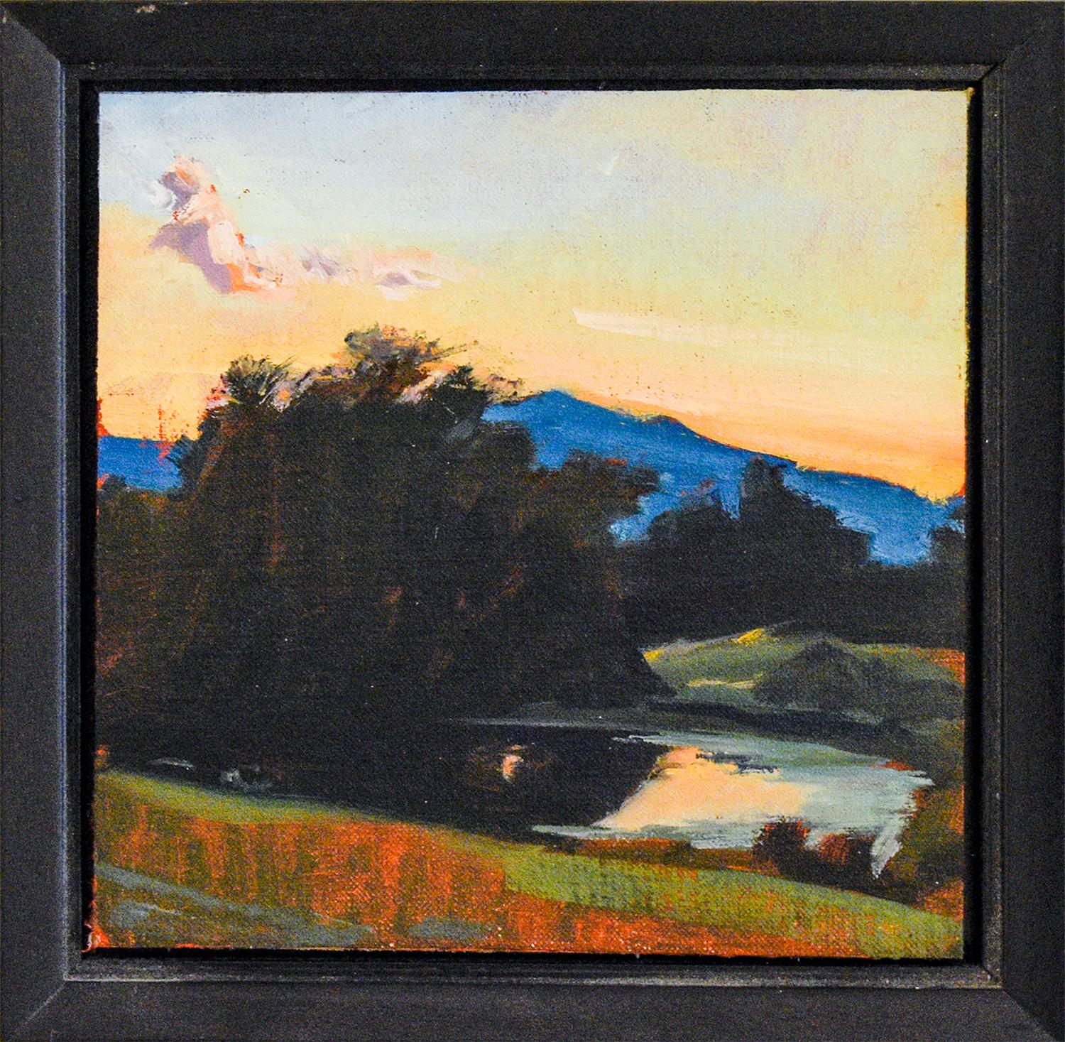 John Kelly Landscape Painting - Autumn Landscape: Framed Hudson ValIey Impressionist En Plein Air Oil Painting