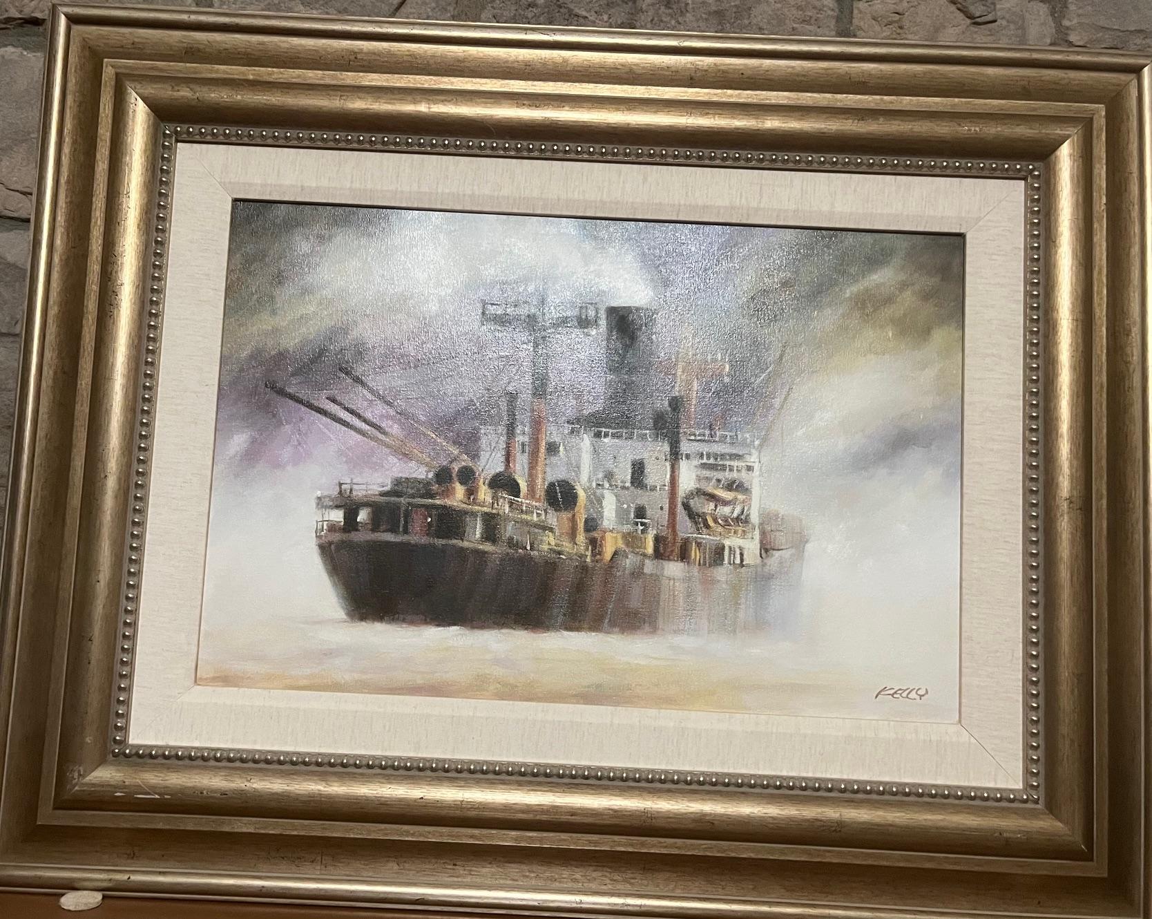 Carguero de grano  por el artista marino John Kelly en venta 1