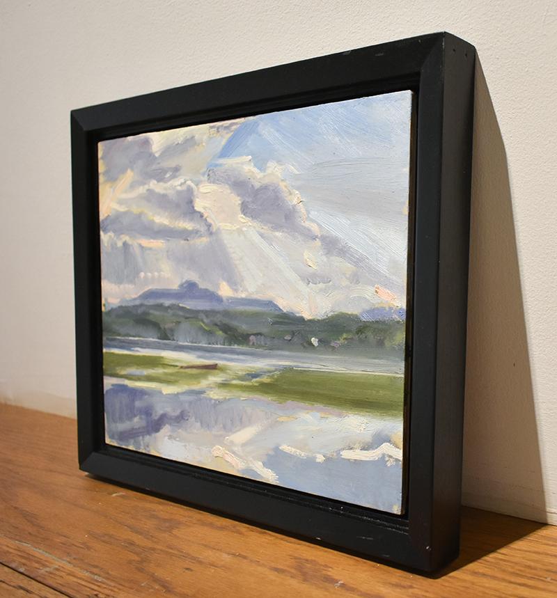 Olana Sky: Painterly Hudson River Valley Landscape Painting of Mountains, Framed 4