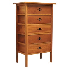 JOHN KELLY Tallboy Black Cherry w/ Black Walnut Detailing Chest of Drawers J-27