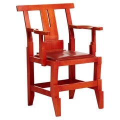 Vintage John Kandell Model " Solitar" Armchair in Orange, Sweden, 1980