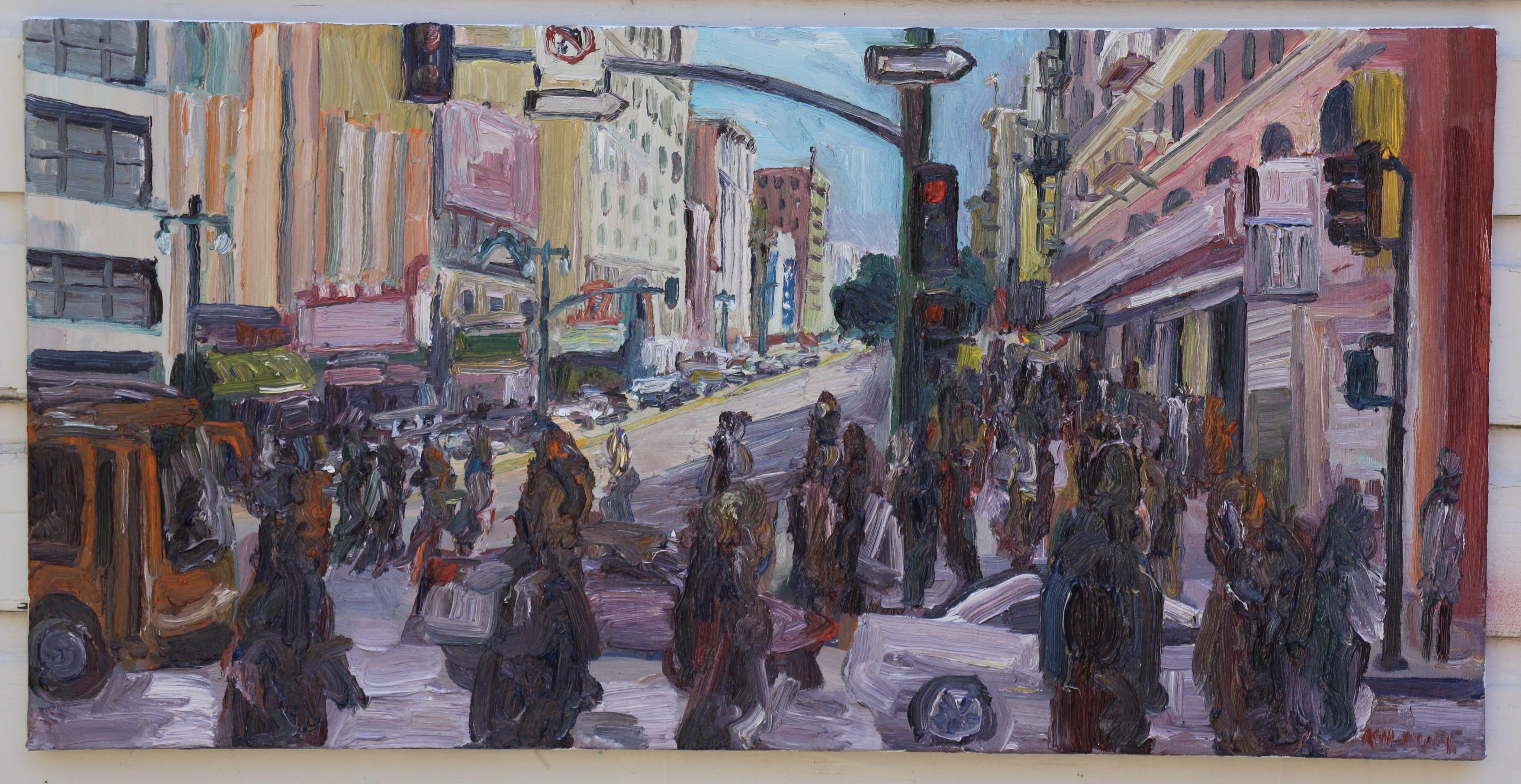 5a e Broadway, Pittura, Olio su tela - Painting Impressionismo di John Kilduff