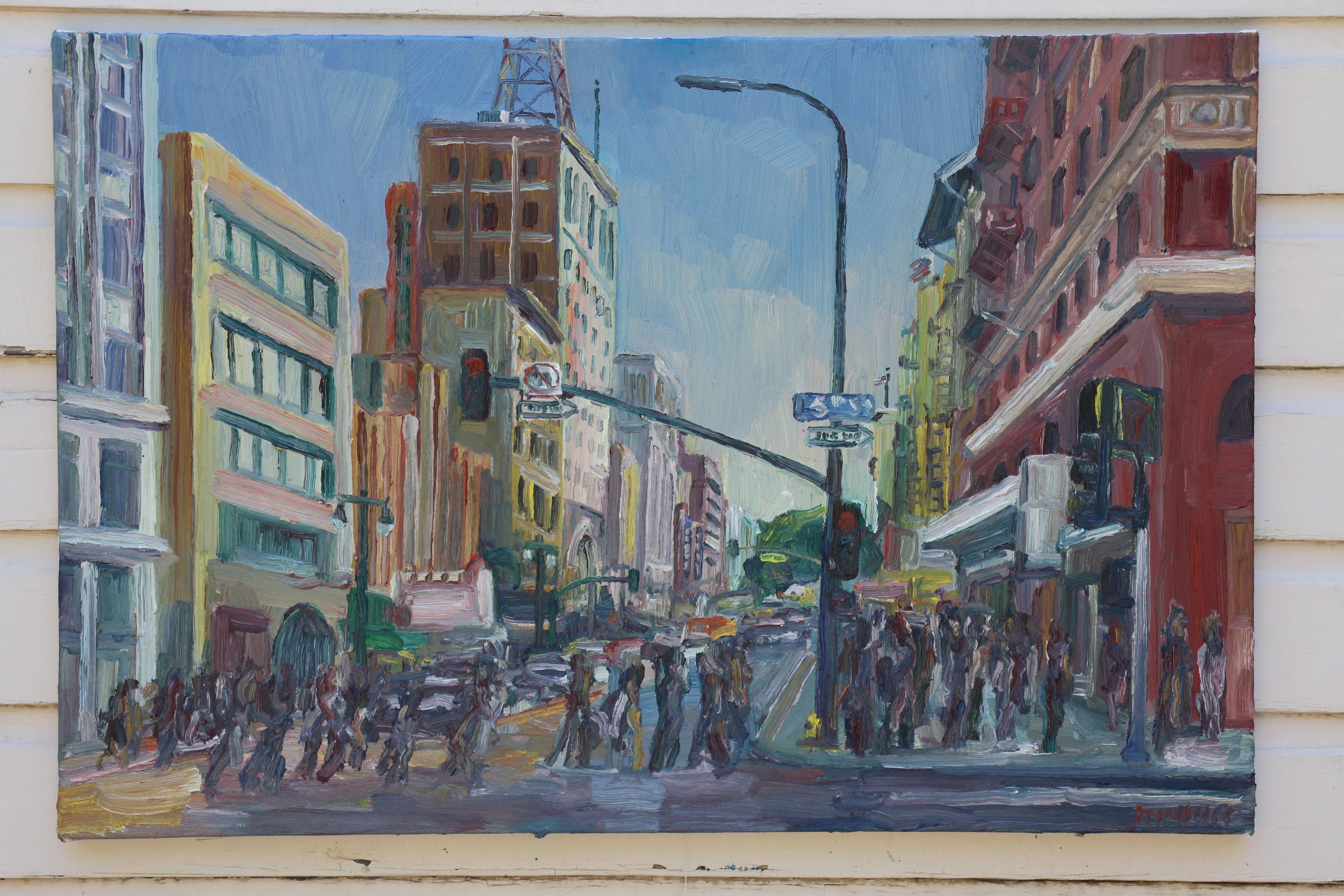 5a e Broadway, Pittura, Olio su tela - Painting Impressionismo di John Kilduff