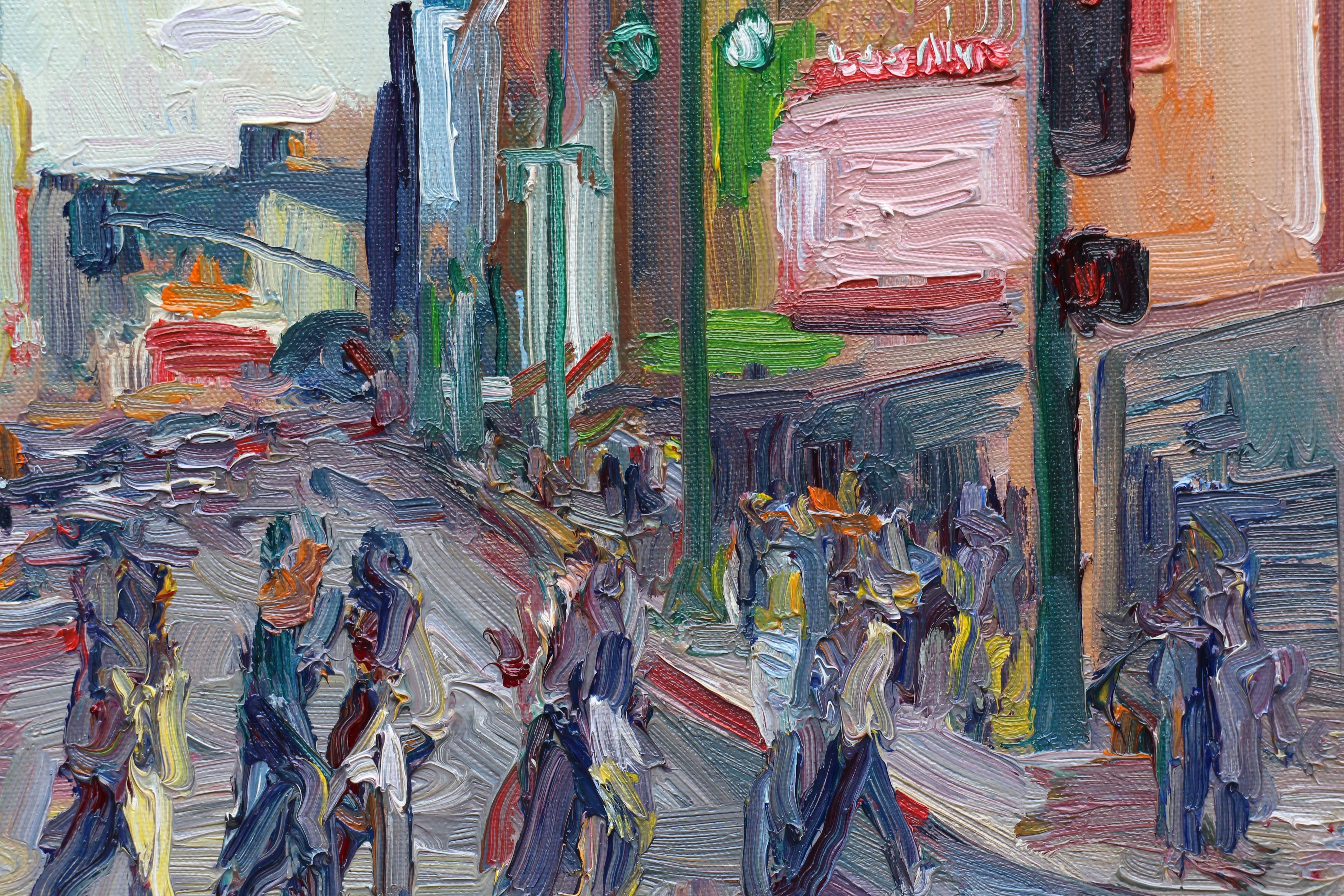 5th and Broadway, Painting, Oil on Canvas For Sale 2