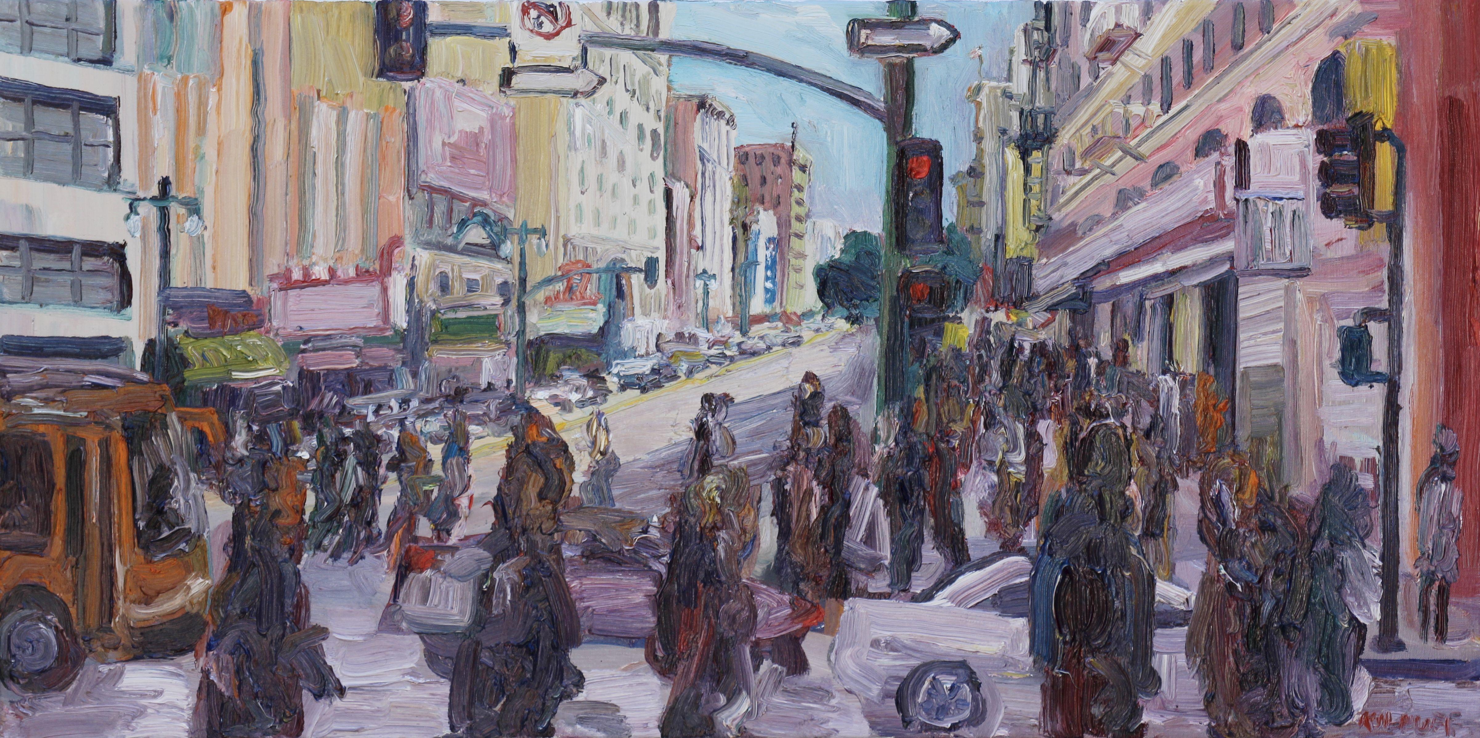 5a e Broadway, Pittura, Olio su tela - Painting di John Kilduff