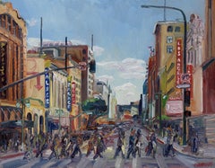 5th and Broadway, Painting, Oil on Canvas