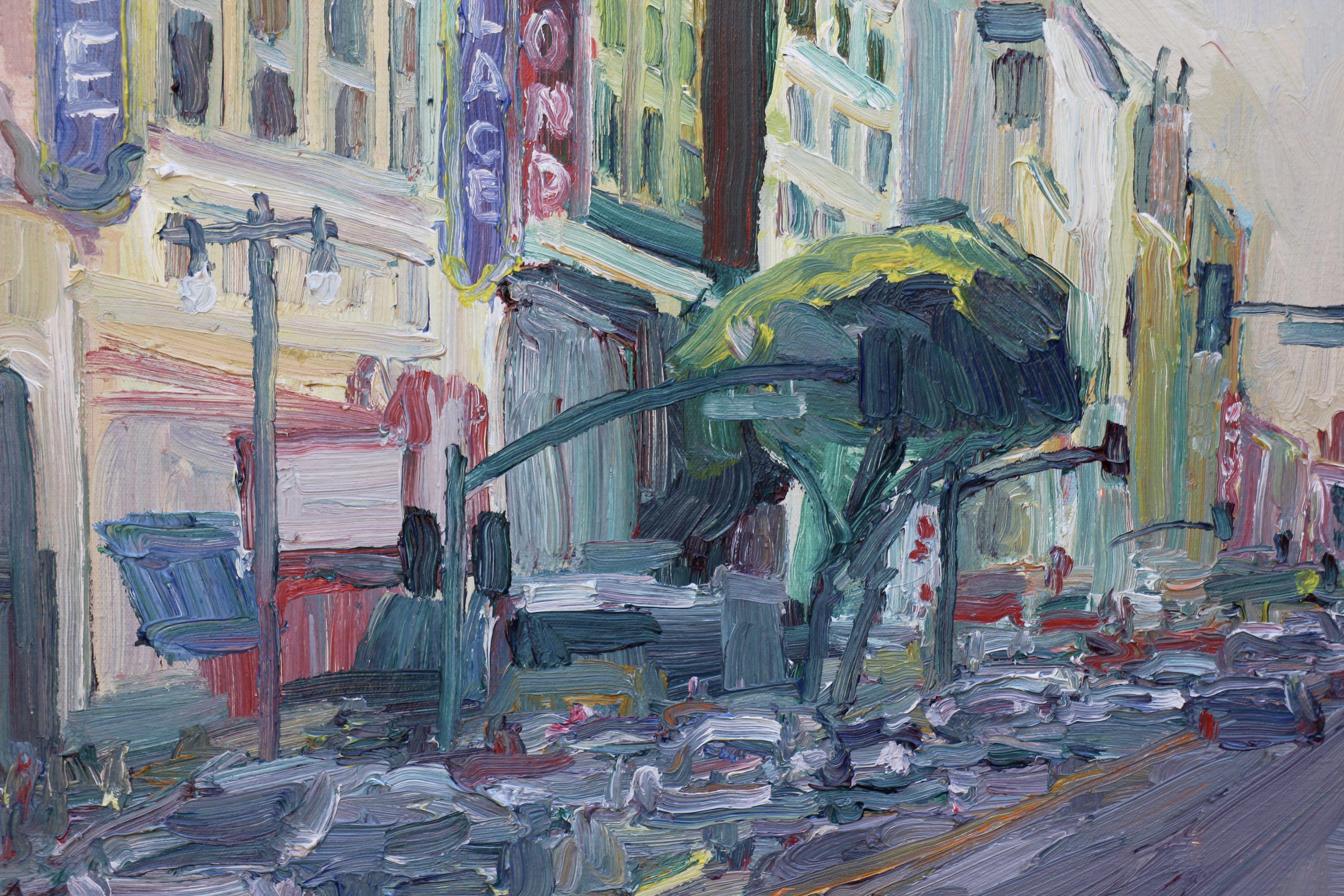 6th and Broadway, Painting, Oil on Canvas For Sale 3