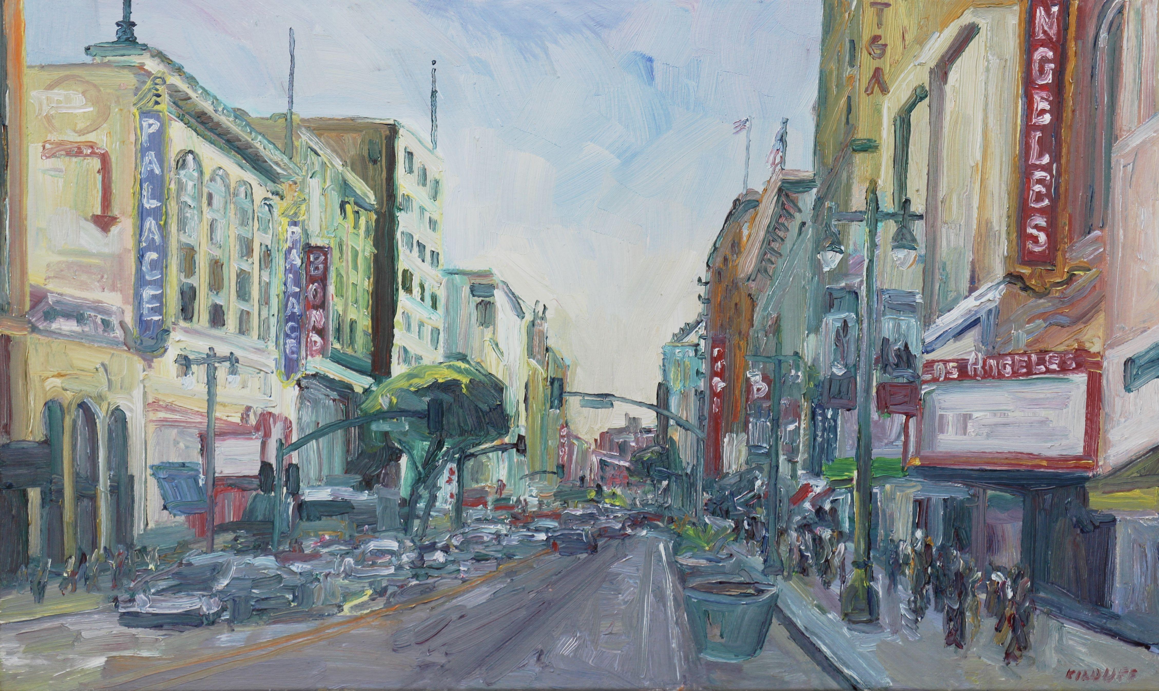 I painted this during the Los Angeles Plein Air Festival 2016. I won 1st place in Oils. Painted on location ( Plein air) on the corner of 6th and Broadway in Downtown Los Angeles.   :: Painting :: Impressionist :: This piece comes with an official