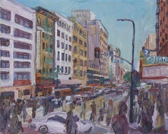 7th and Broadway, Painting, Oil on Canvas