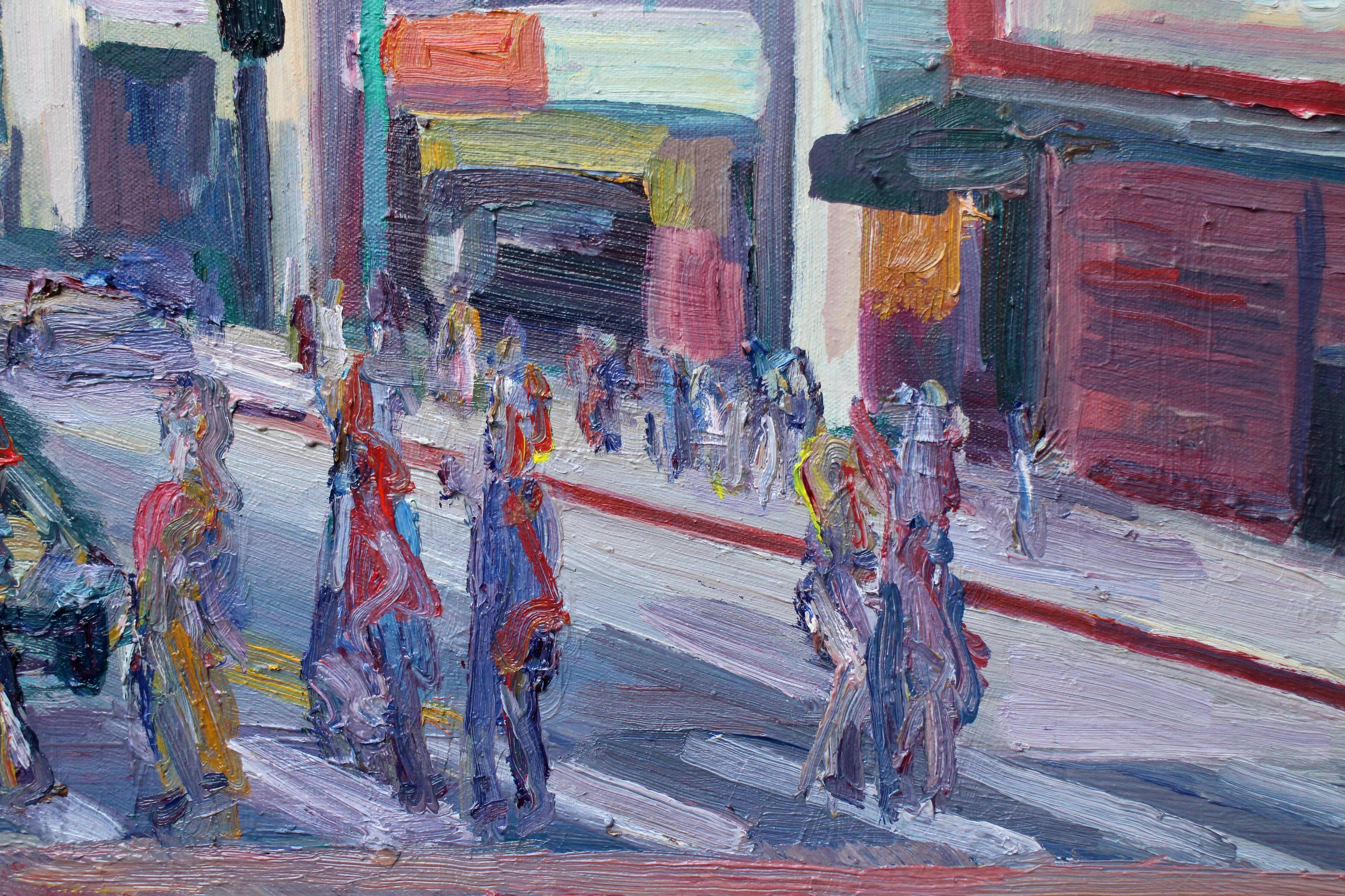 This painting was painted on location at the corner of 8th & Broadway in  Downtown Los Angeles, California. :: Painting :: Impressionist :: This piece comes with an official certificate of authenticity signed by the artist :: Ready to Hang: No ::