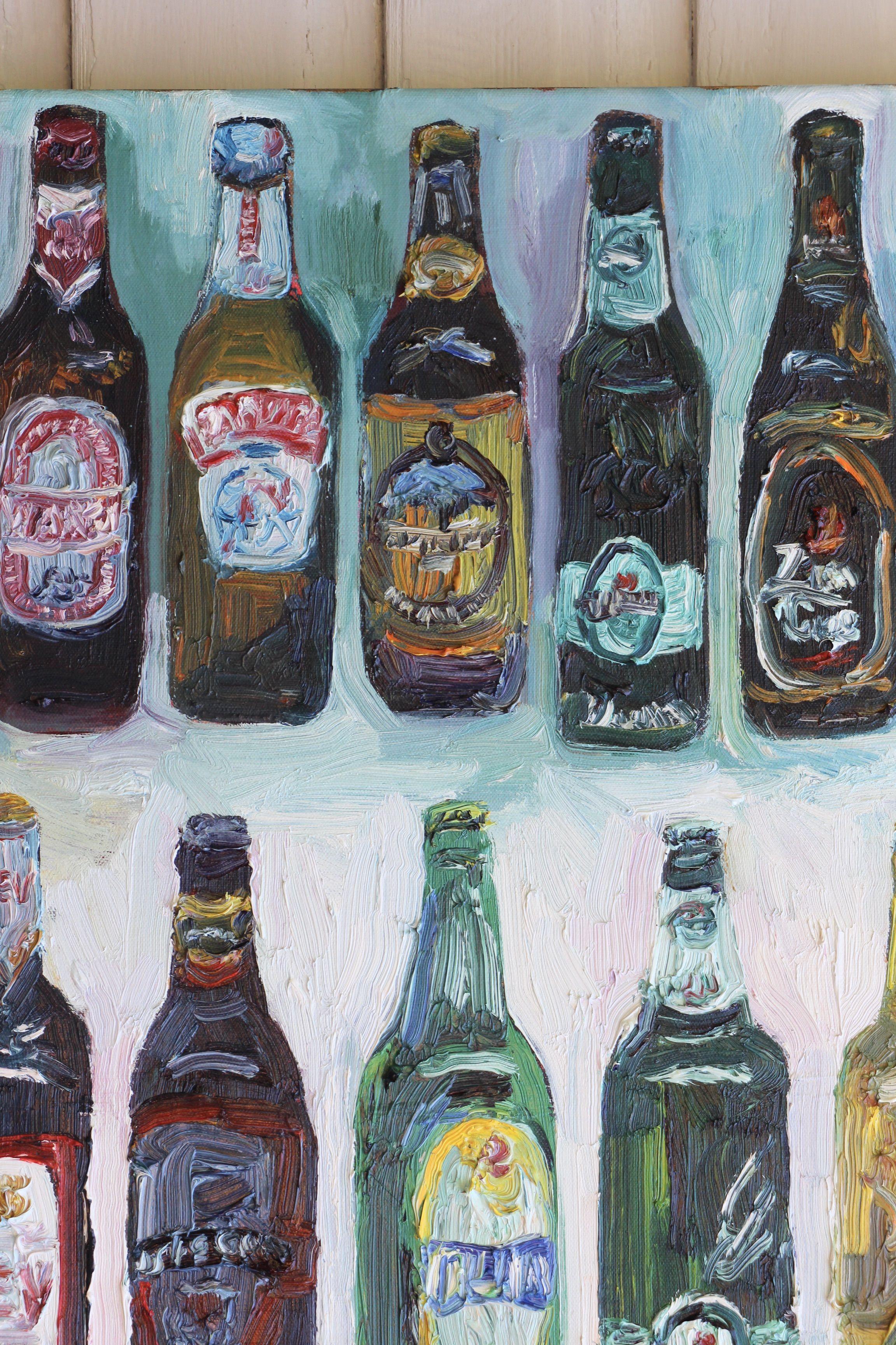 painted beer bottles
