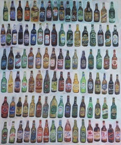 99 bottles of beer on the wall, Painting, Oil on Canvas