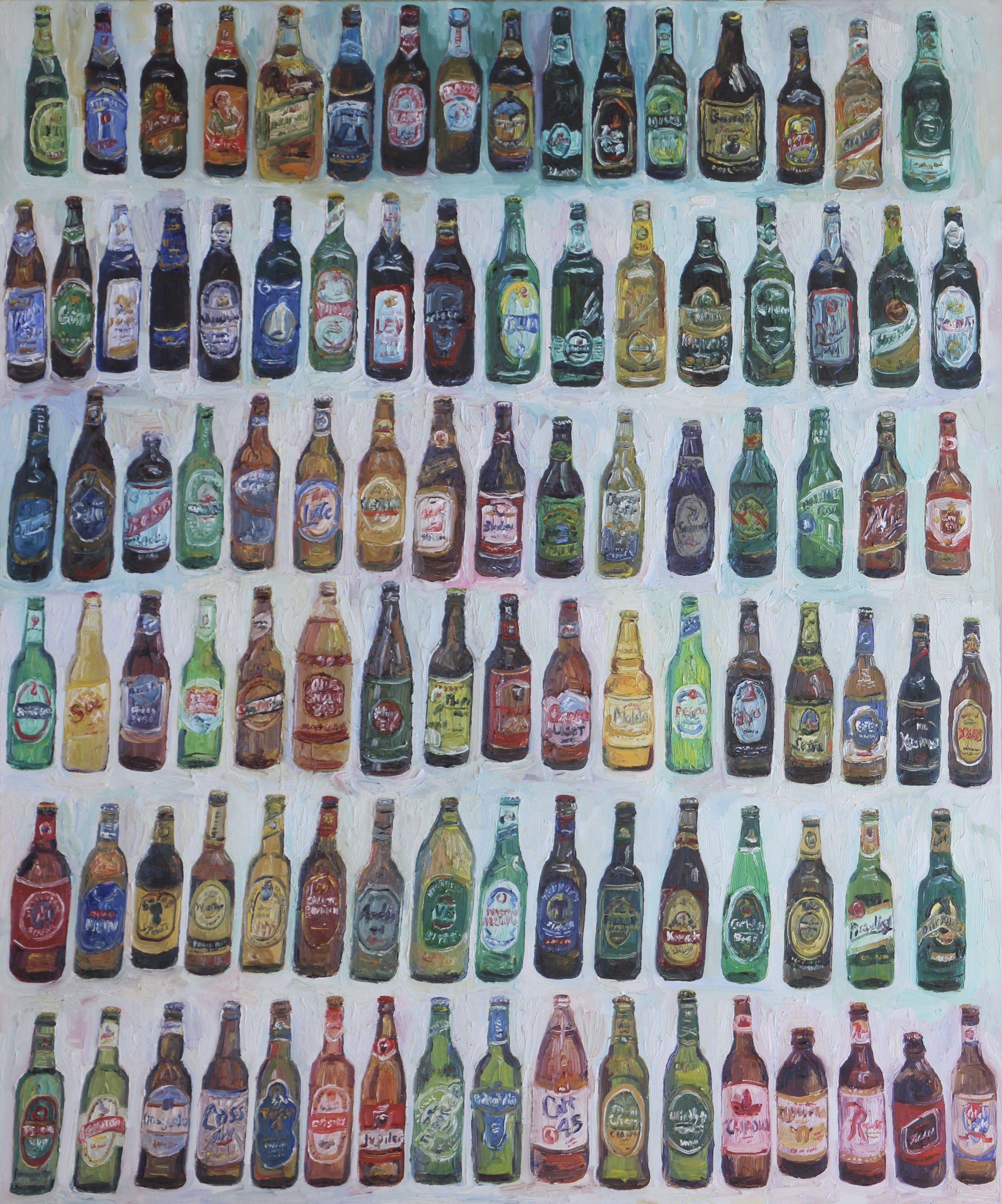 painting beer bottles