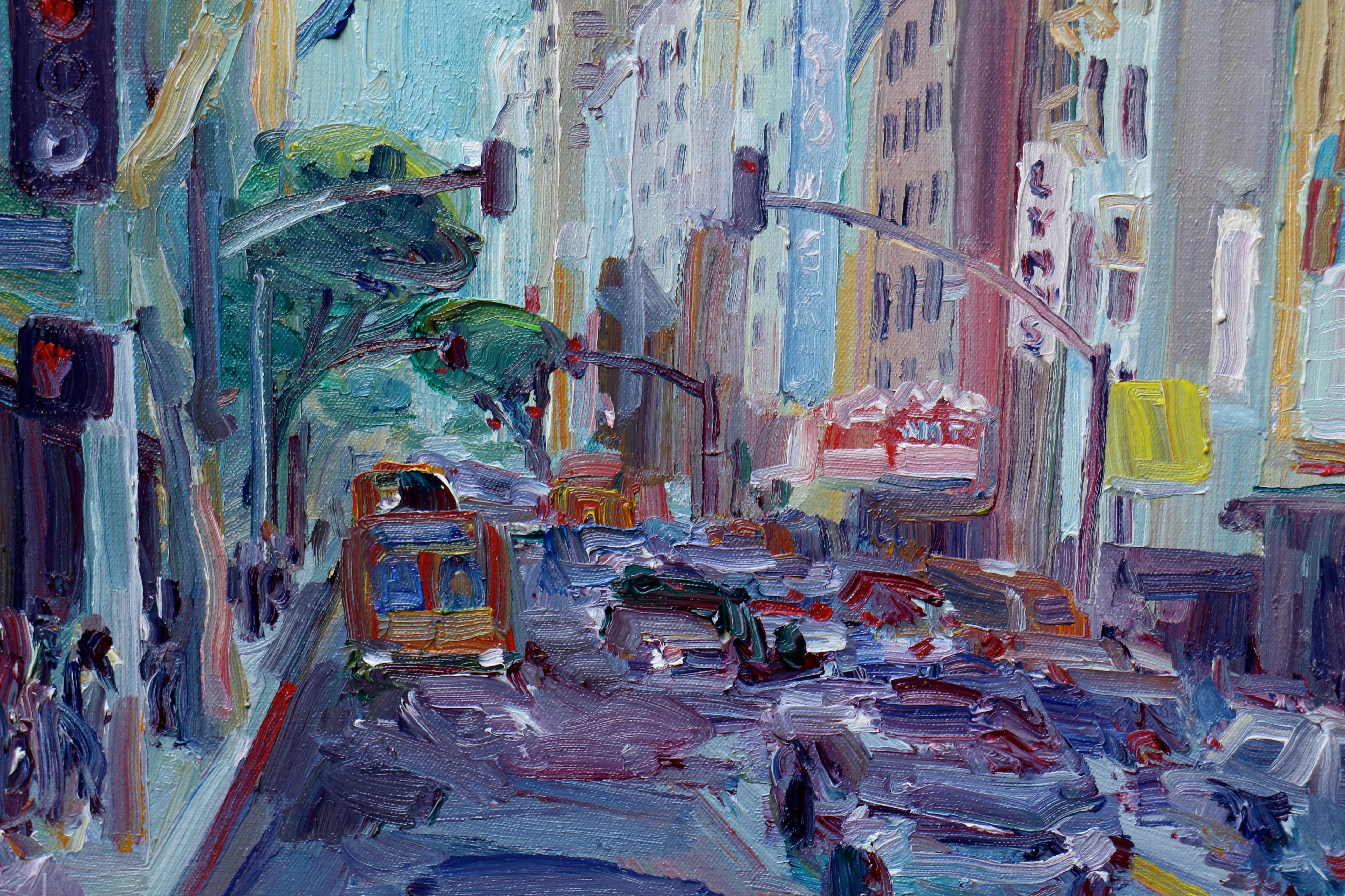 This painting was painted on location (plein air) in Downtown Los Angeles. :: Painting :: Impressionist :: This piece comes with an official certificate of authenticity signed by the artist :: Ready to Hang: No :: Signed: Yes :: Signature Location: