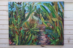 Jardin de arrière-cour, peinture, huile sur toile