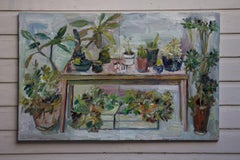 Jardin, peinture, huile sur toile