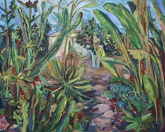 Backyard Garden, Painting, Oil on Canvas