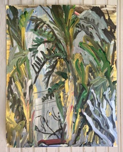 Tramonto in giardino, Pittura, Acrilico su carta