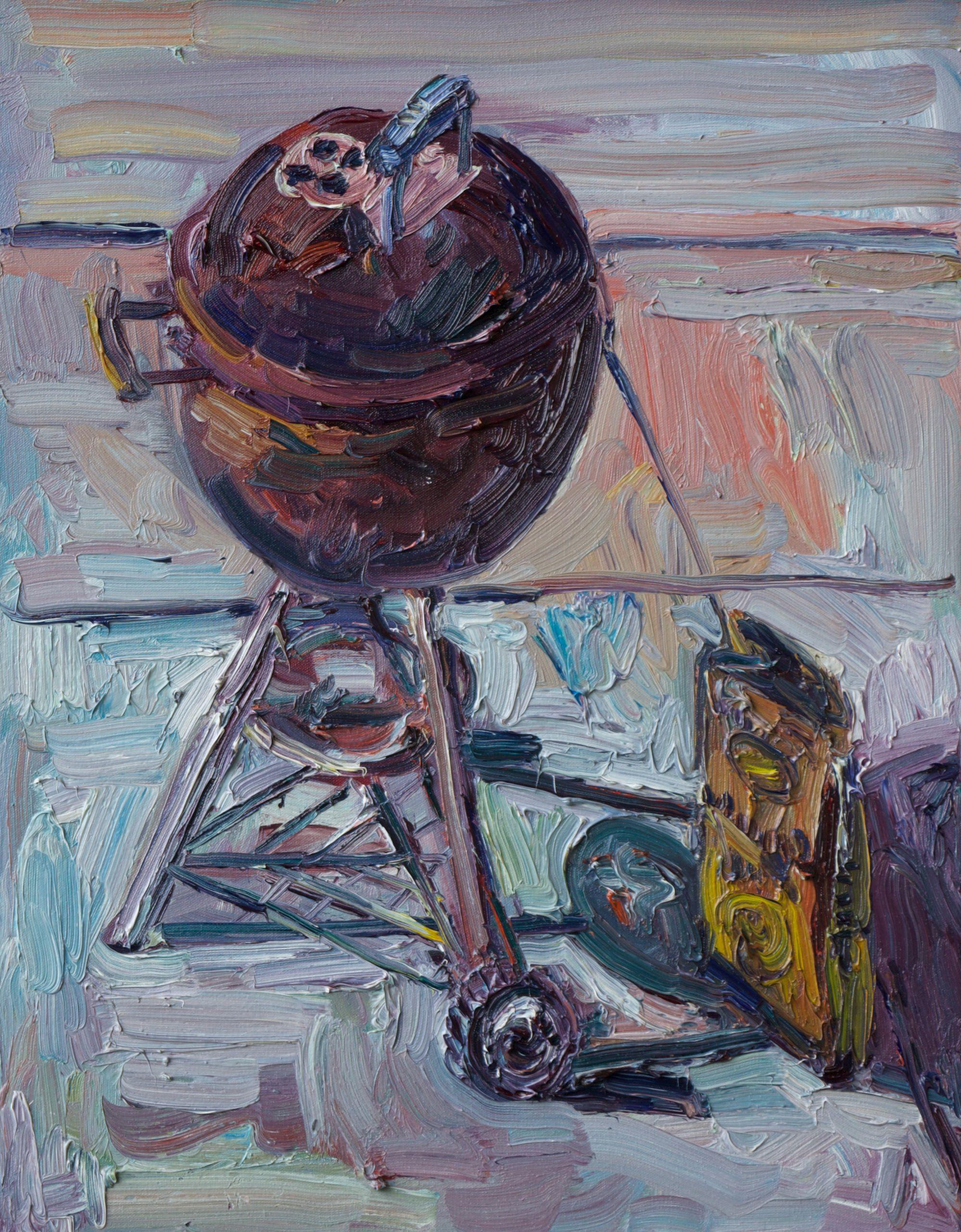 BBQ Grill, Gemälde, Öl auf Leinwand – Painting von John Kilduff