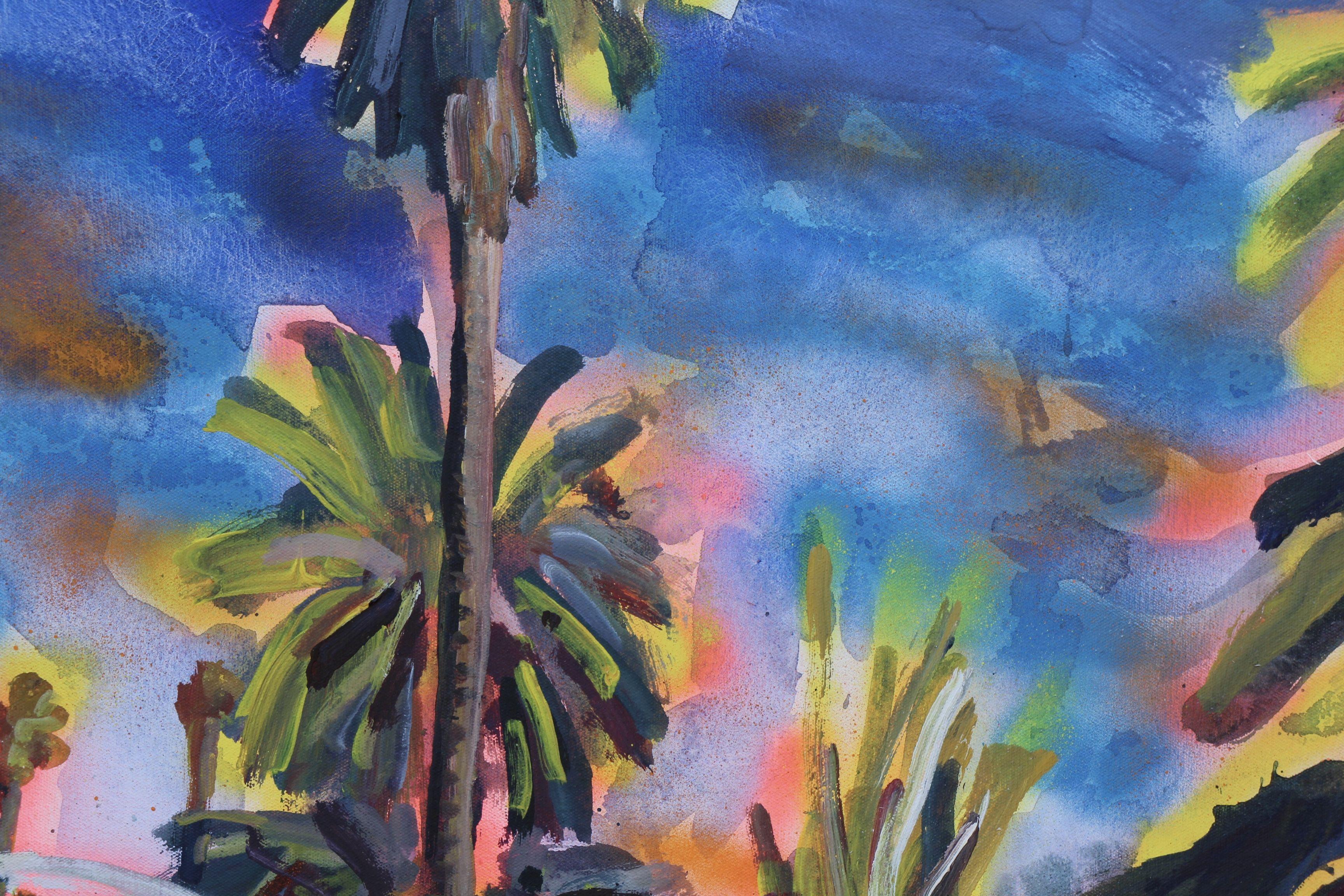 Beverly Drive, Beverly Hills, Painting, Oil on Canvas For Sale 2