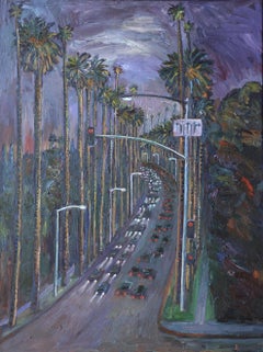 Gemälde, Öl auf Leinwand, Rush Hour, „The Drive Rush Hour“