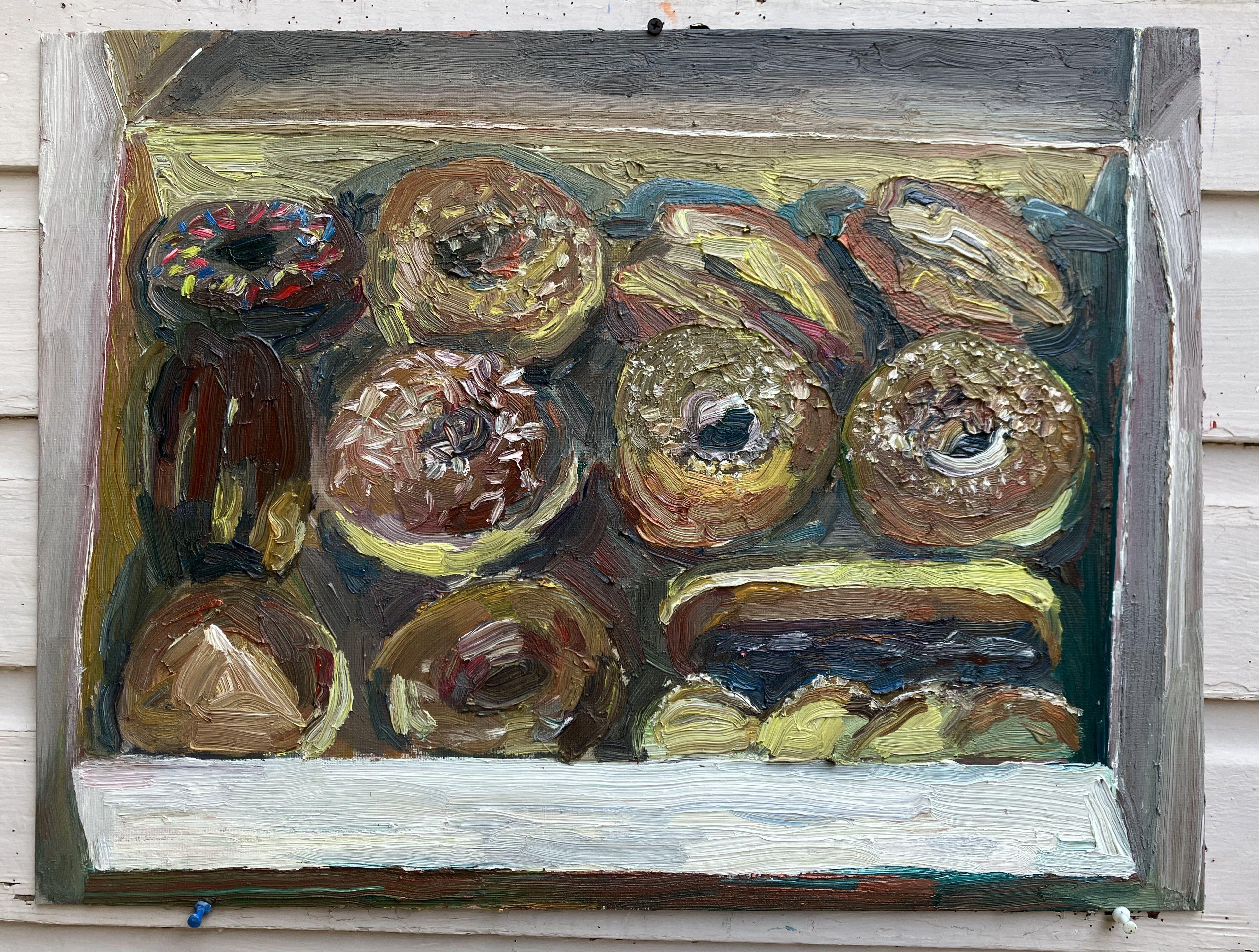 Box of Donuts, Painting, Oil on Canvas For Sale 1