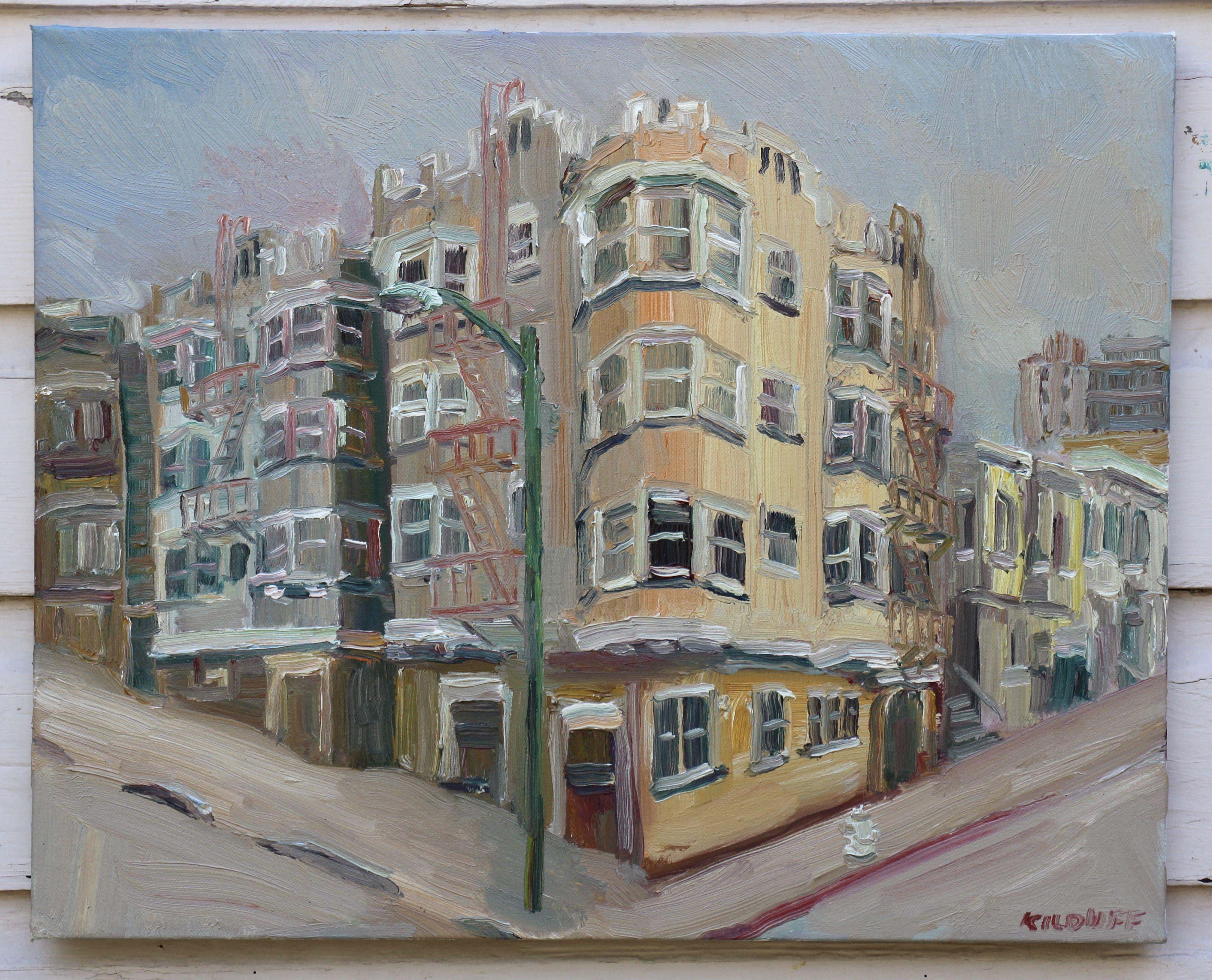 Broadway & Leavenworth San Francisco, Pittura, Olio su tela - Painting Impressionismo di John Kilduff