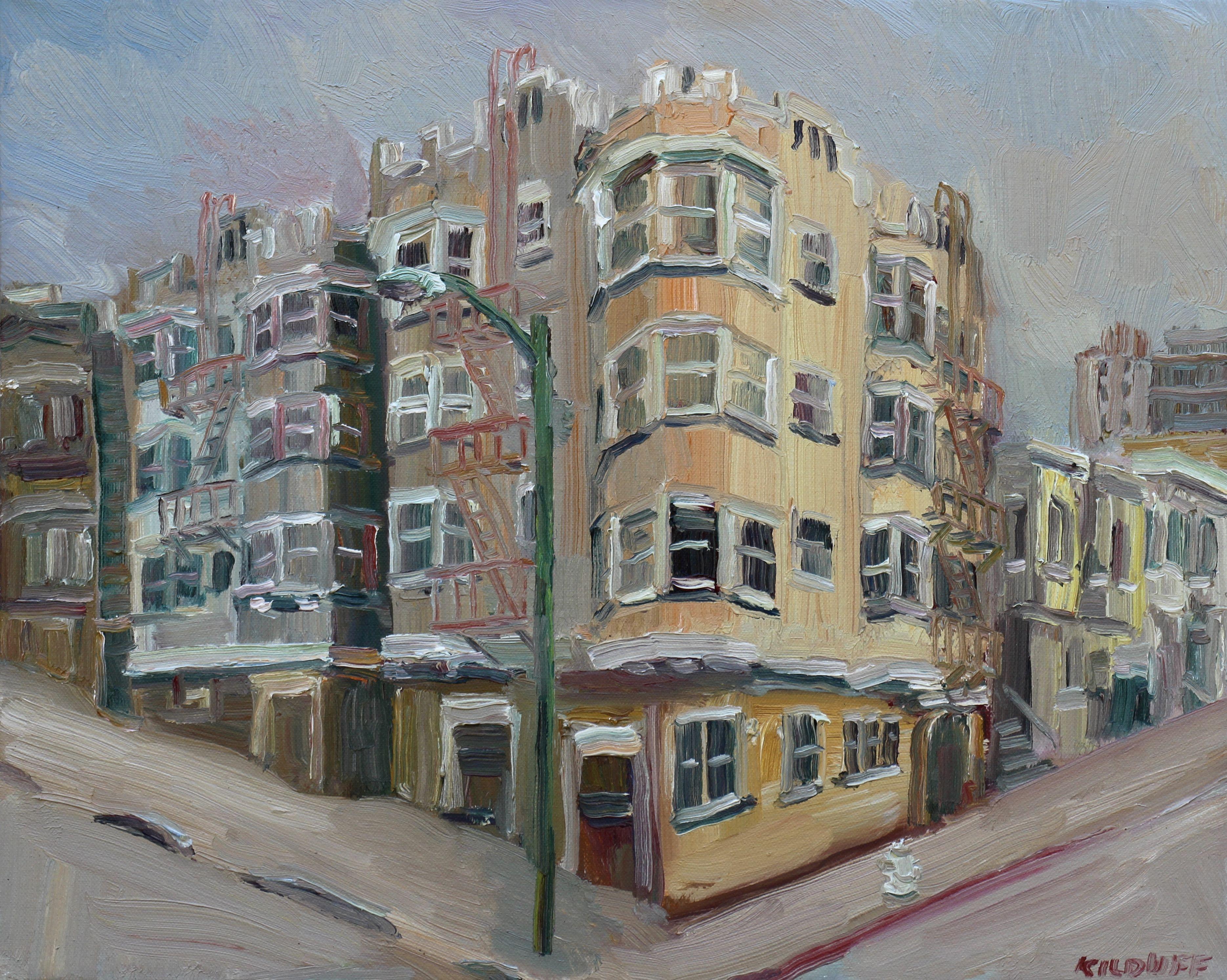 Broadway & Leavenworth San Francisco, Pittura, Olio su tela - Painting di John Kilduff