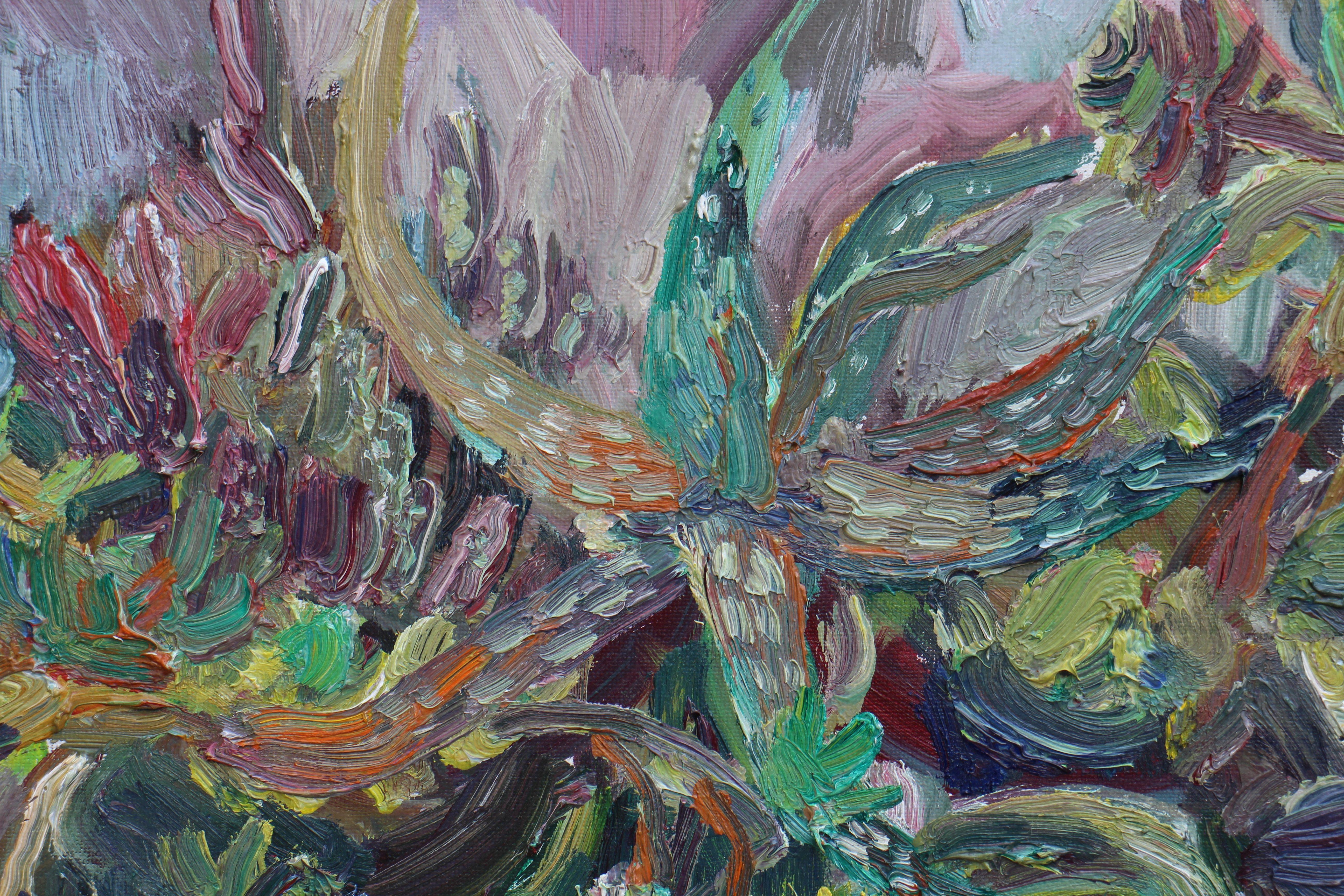 cactus plants oil #2, Painting, Oil on Canvas For Sale 2