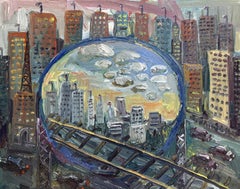 Ciudad dentro de una ciudad, Pintura, Óleo sobre lienzo