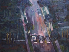 End of police pursuit, Painting, Oil on Canvas