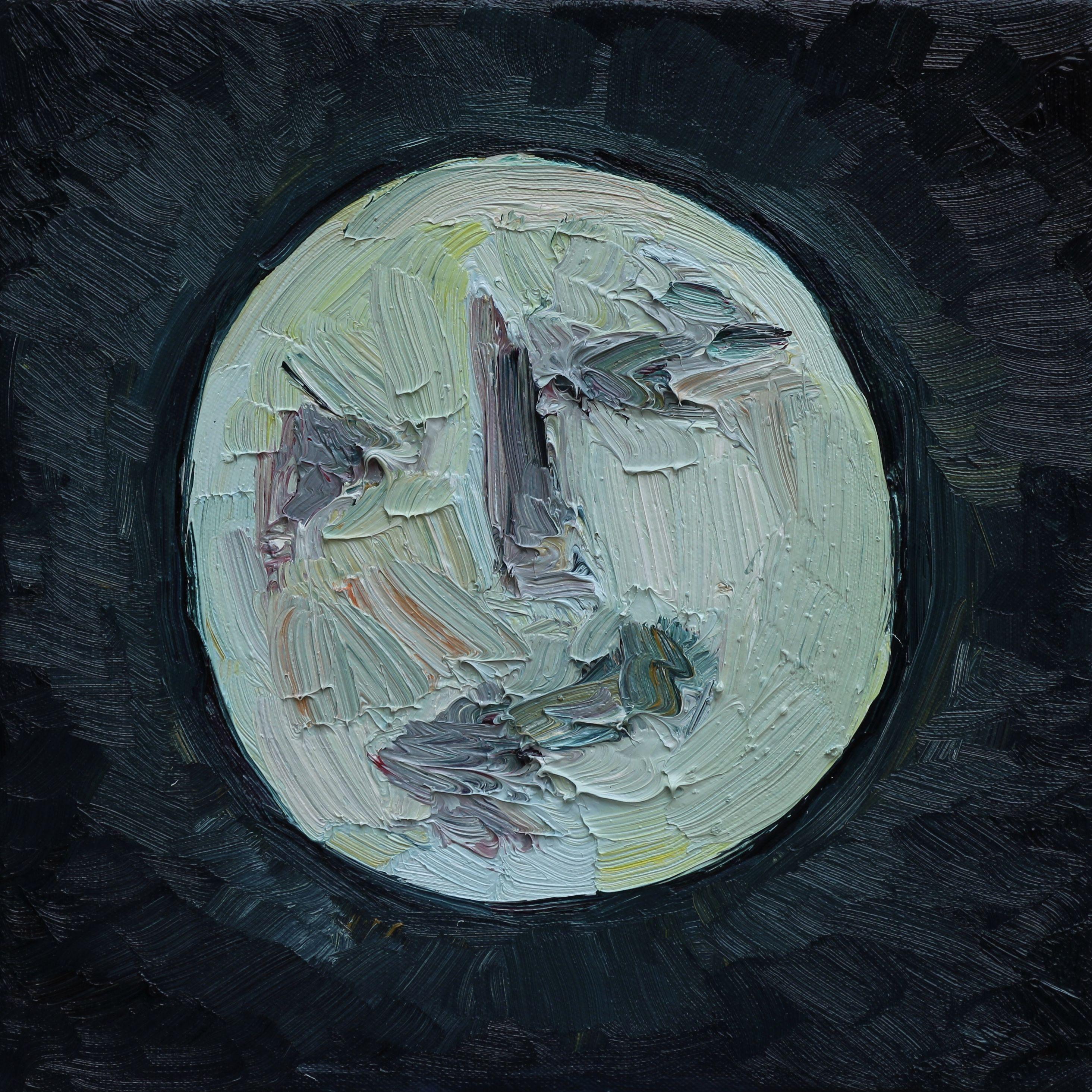 Full moon, Gemälde, Öl auf Leinwand – Painting von John Kilduff