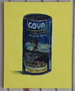 Goya's Colossus on a can of beans, Painting, Oil on Canvas