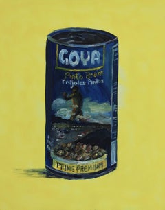 Goya's Colossus on a can of beans, Painting, Oil on Canvas