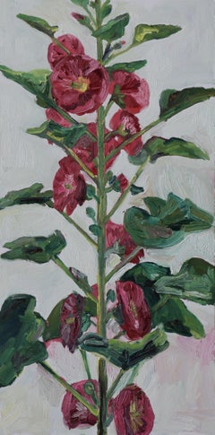 Hollyhock in Quarantine, Painting, Oil on Canvas