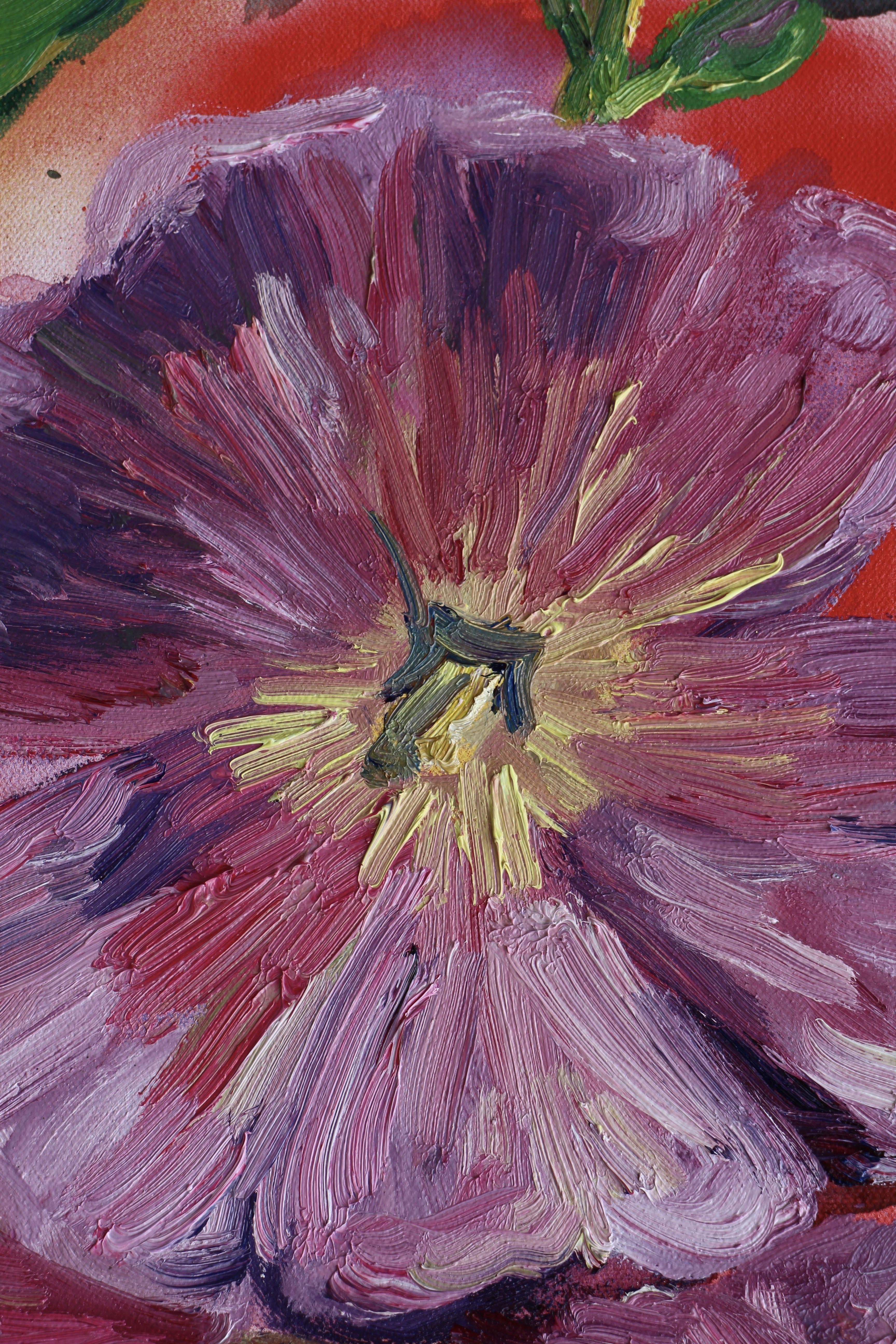 Negli ultimi anni ho sperimentato l'uso della vernice spray, dell'acrilico e degli oli sulla tela. L'ho dipinto en plein air nel mio giardino.   :: Pittura :: Contemporanea :: Questo pezzo viene fornito con un certificato ufficiale di autenticità