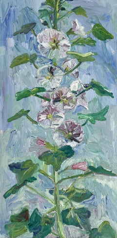 Hollyhocks, Painting, Oil on Canvas
