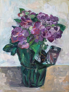 Hydrangeas #2, Gemälde, Öl auf Leinwand