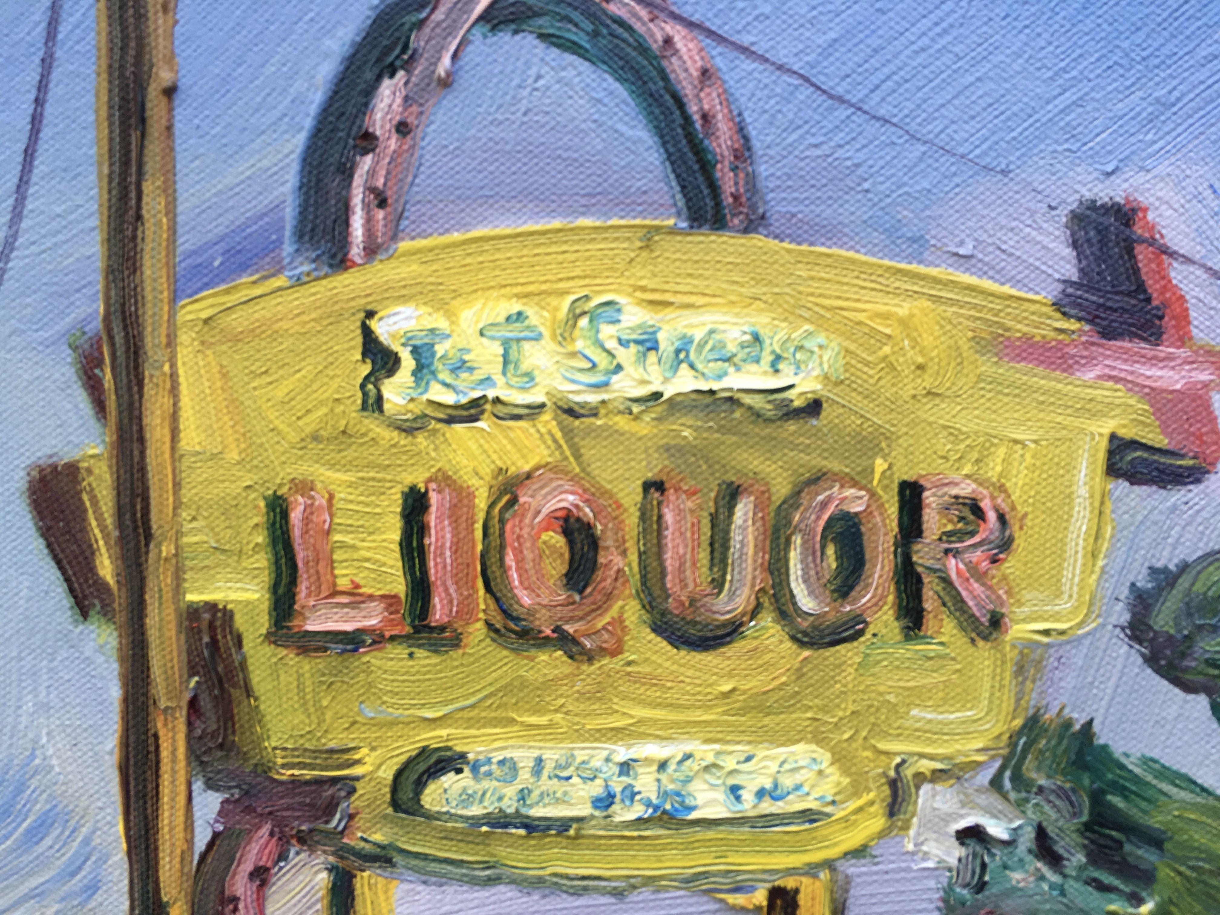 Peinture, huile sur toile « Jet Stream Liquors » - Impressionnisme Painting par John Kilduff