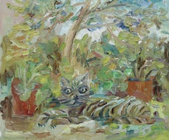 Lester the cat, Painting, Oil on Canvas