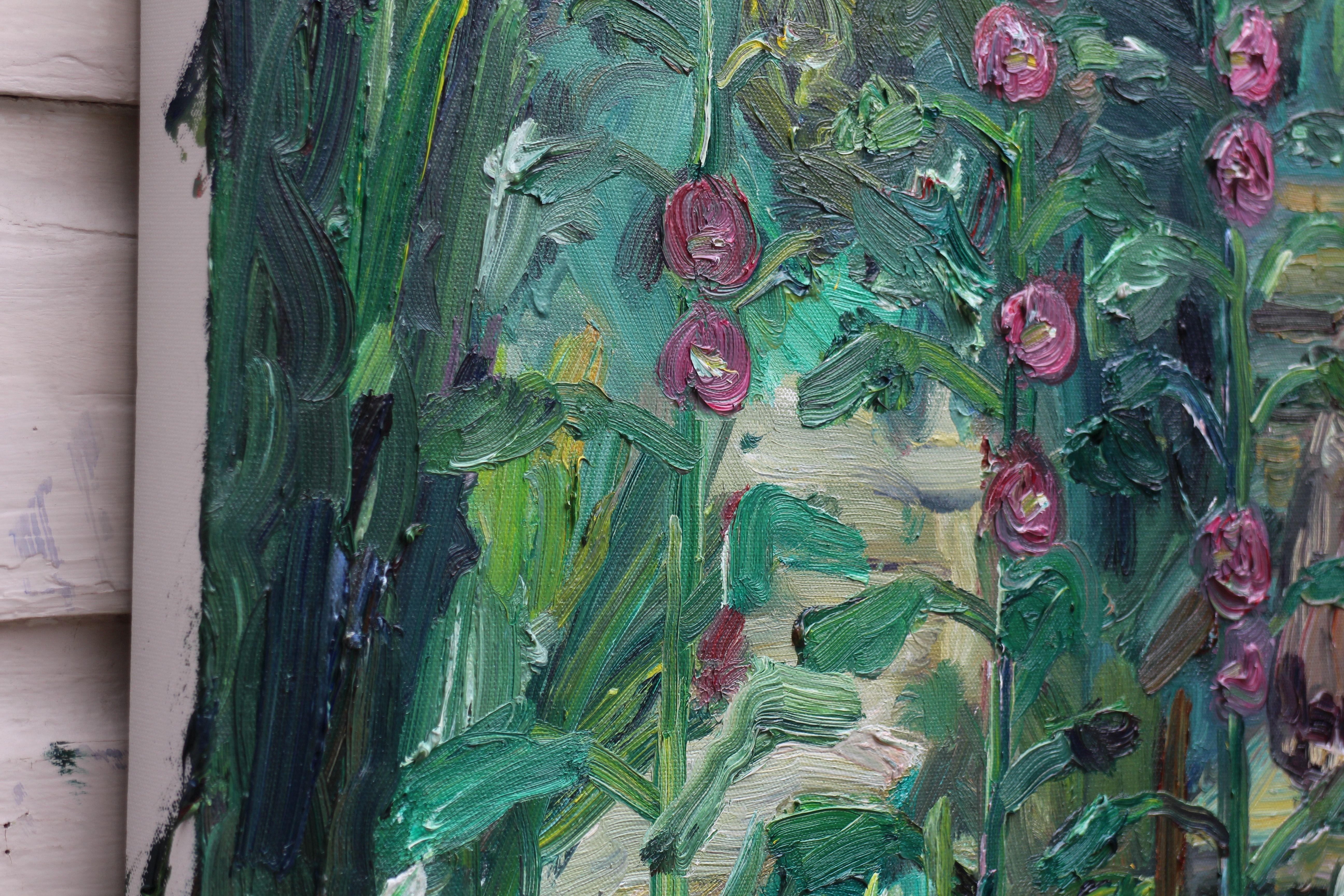 Questo è un dipinto del gatto Lester. An He è un gatto selvatico a cui piace stare nel giardino di casa: Pittura :: Impressionista :: Questo quadro è corredato da un certificato ufficiale di autenticità firmato dall'artista :: Pronto da appendere: