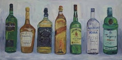 Liquor Bottles, Painting, Oil on Canvas