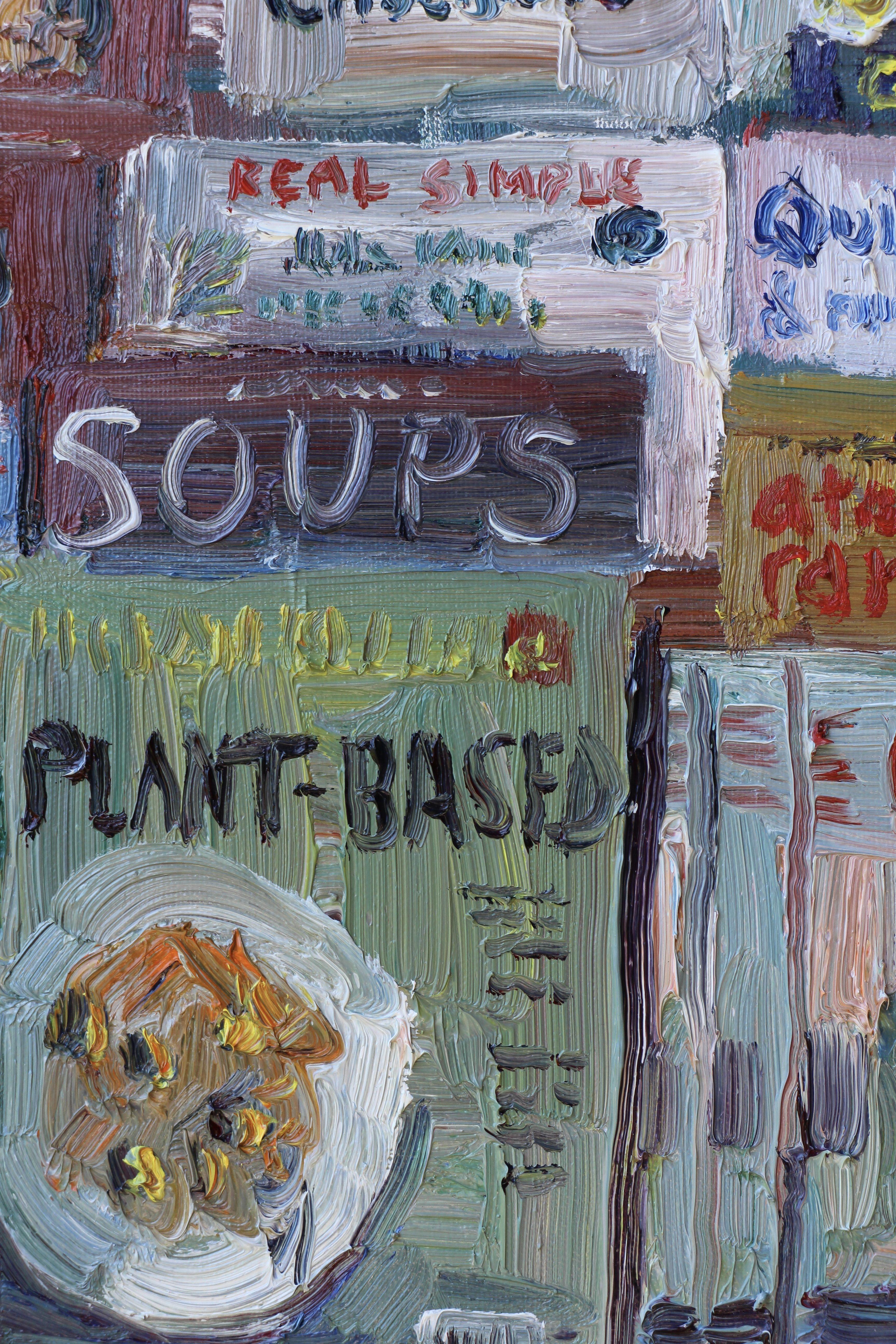 Magazine rack, Painting, Oil on Canvas For Sale 2