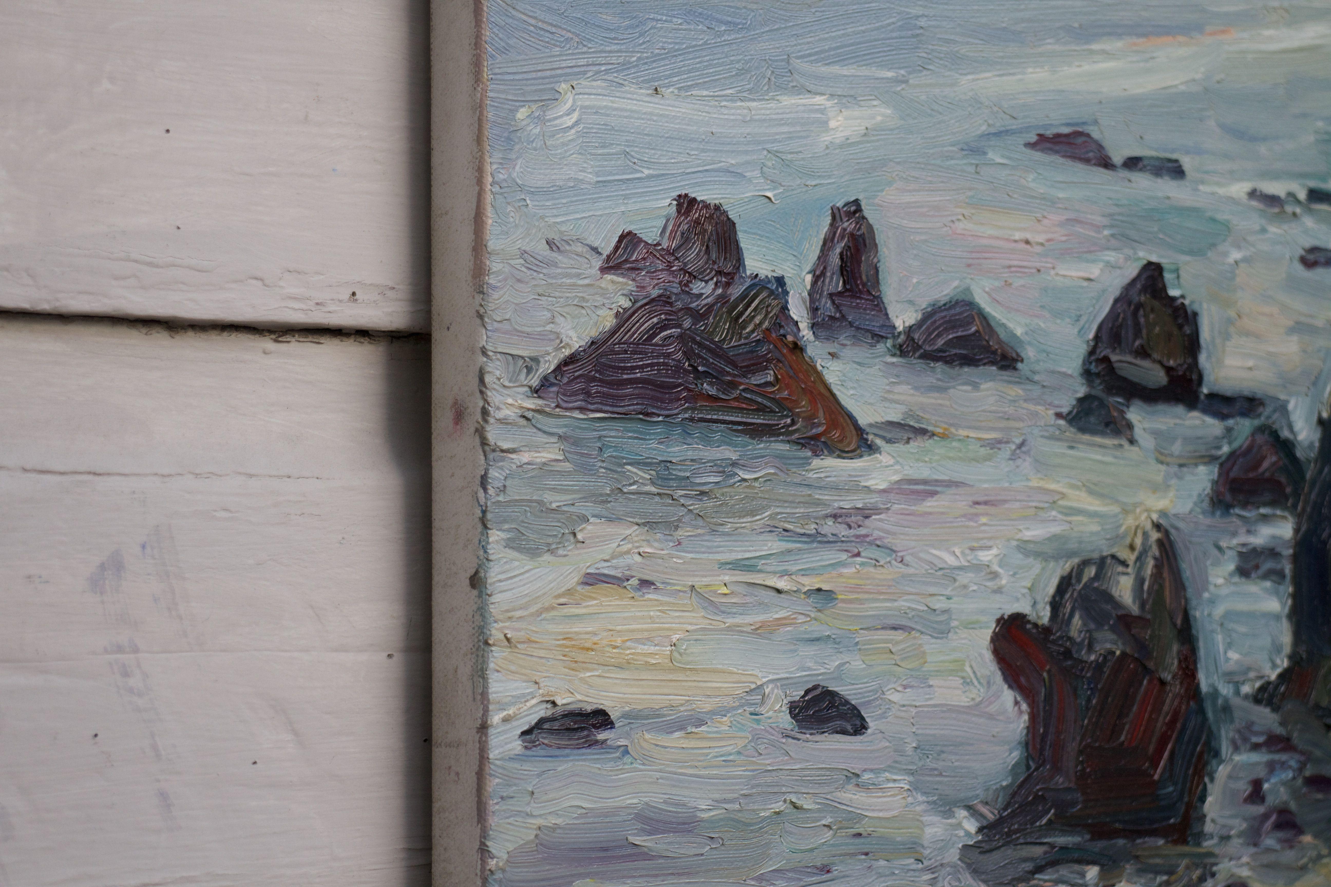 Peinture, huile sur toile, plage de Matador - Impressionnisme Painting par John Kilduff